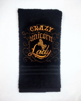 Crazy Unicorn Lady Hand Towel