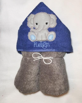 Baby Boy Elephant Hooded Towel