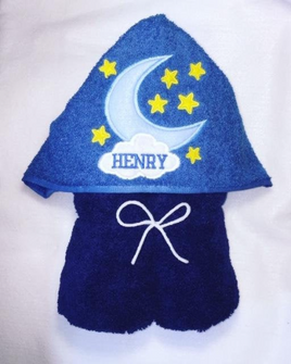 Moon and Stars Hooded Towel