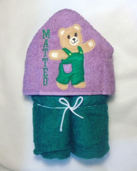 Corduroy Bear Hooded Towel
